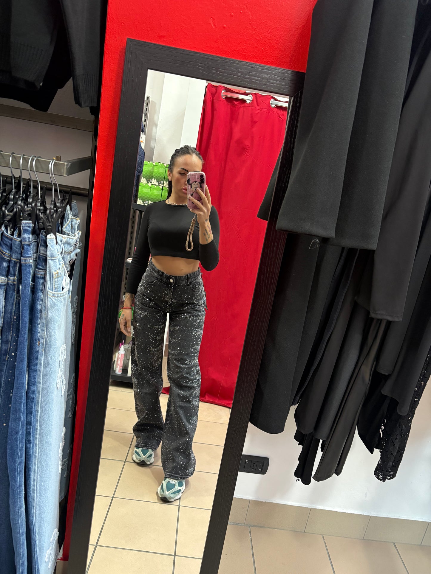 Denim palazzo diamond