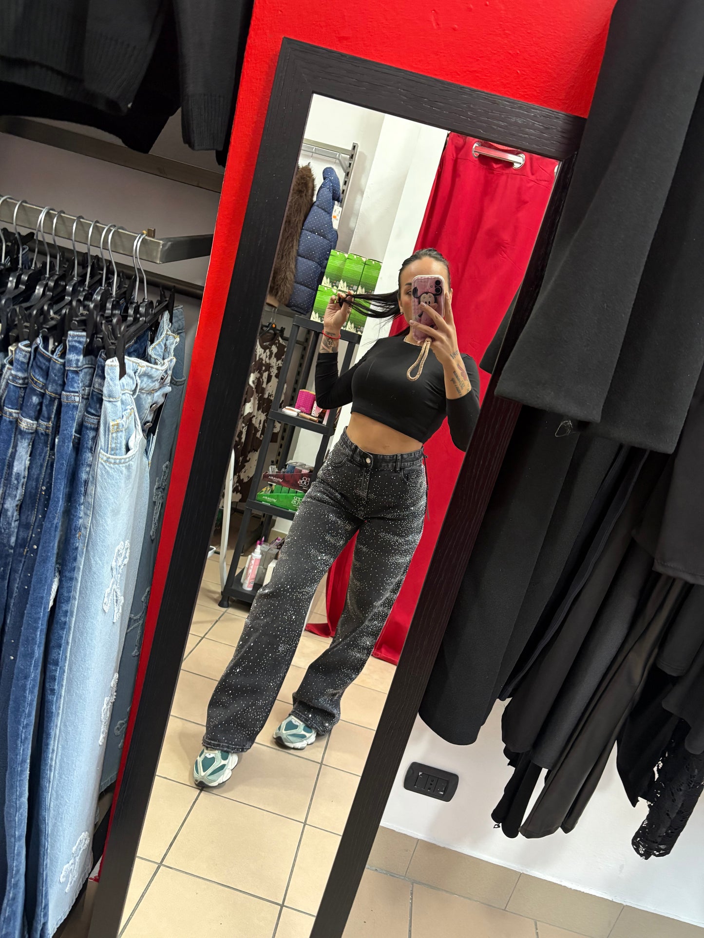 Denim palazzo diamond