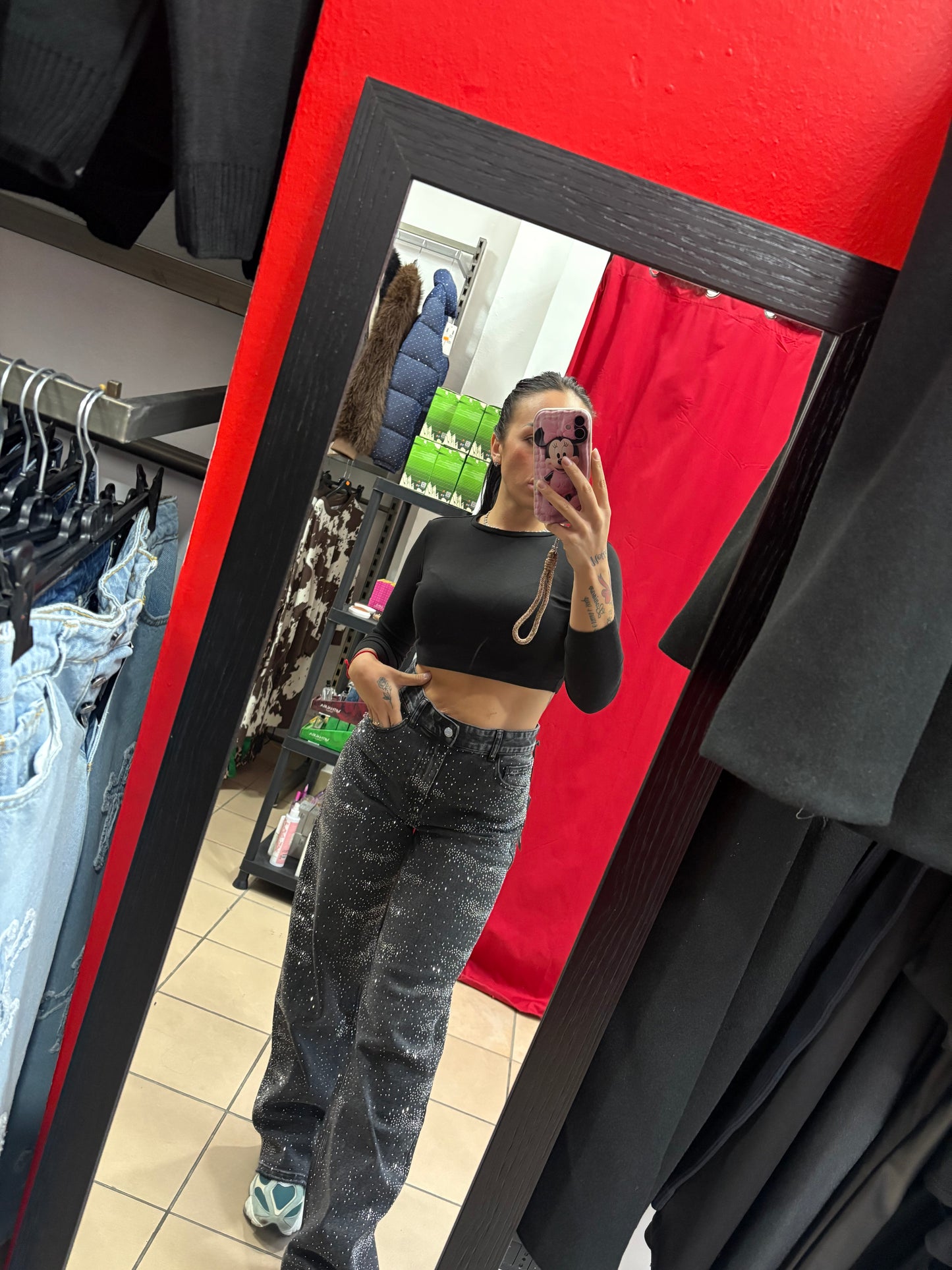 Denim palazzo diamond