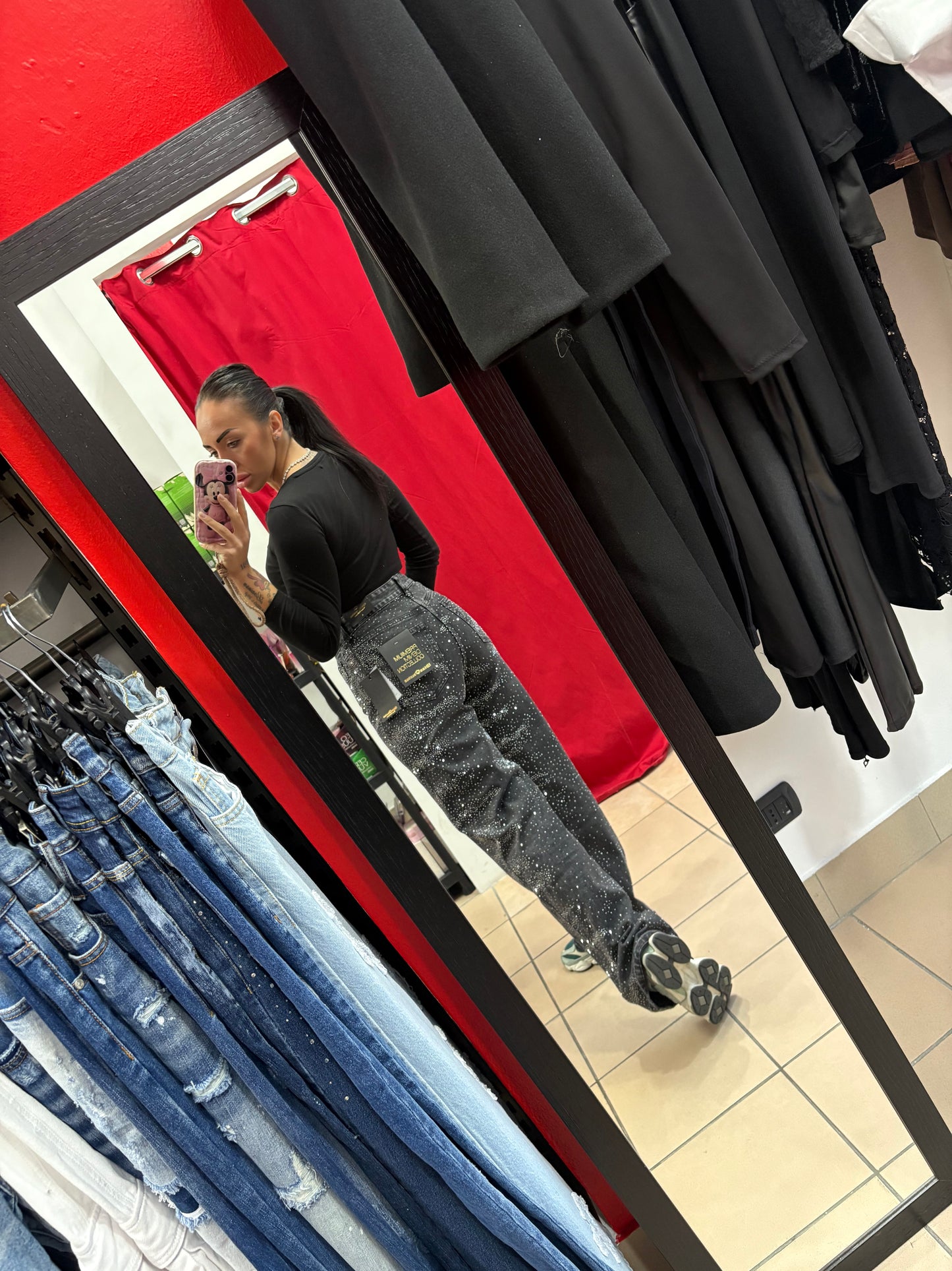 Denim palazzo diamond