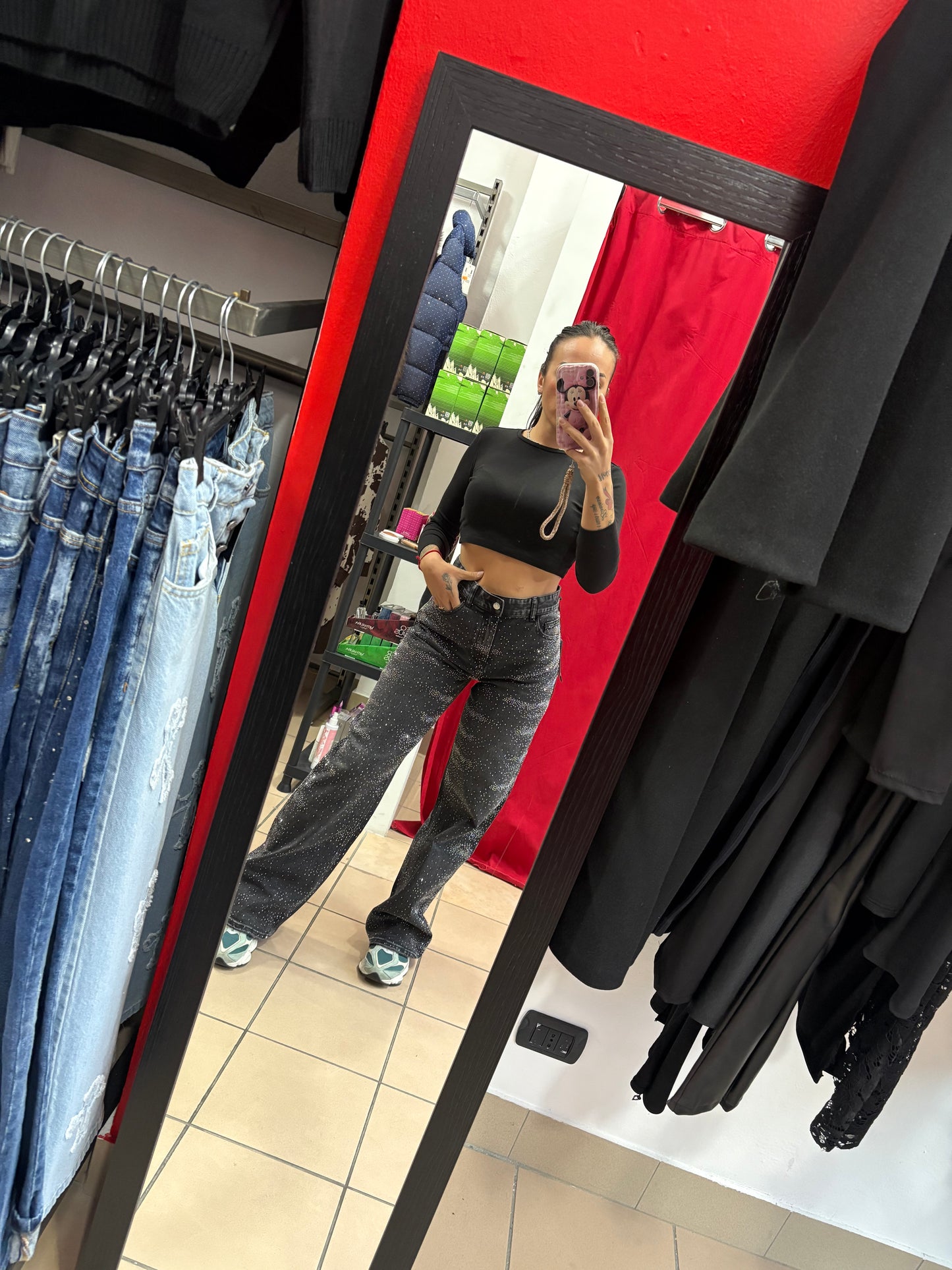 Denim palazzo diamond