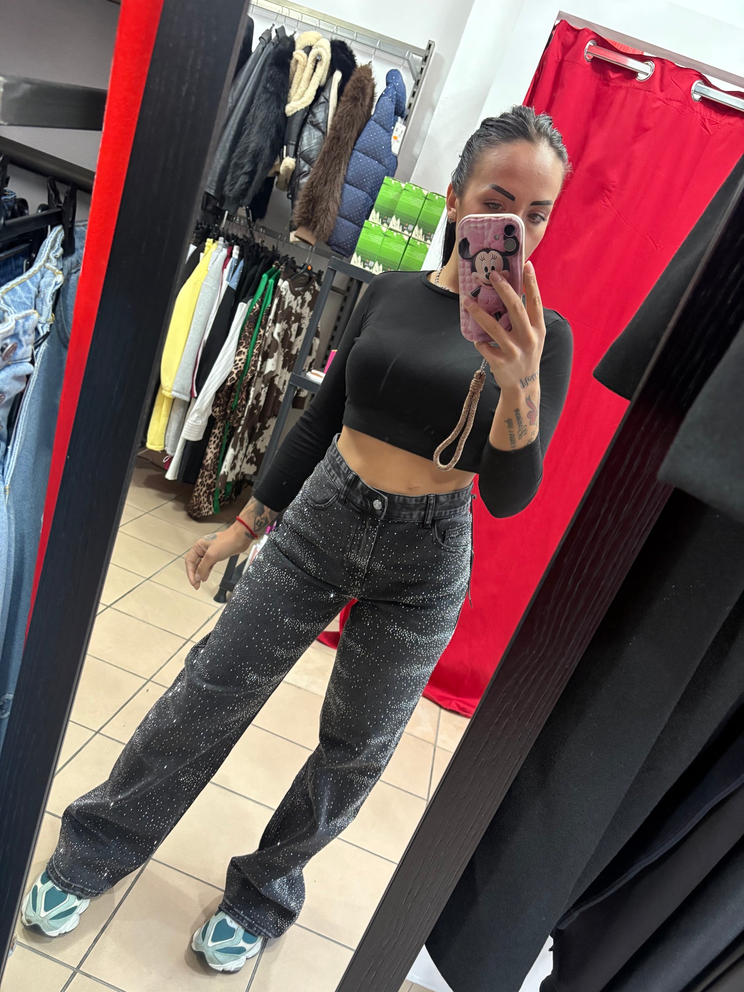 Denim palazzo diamond